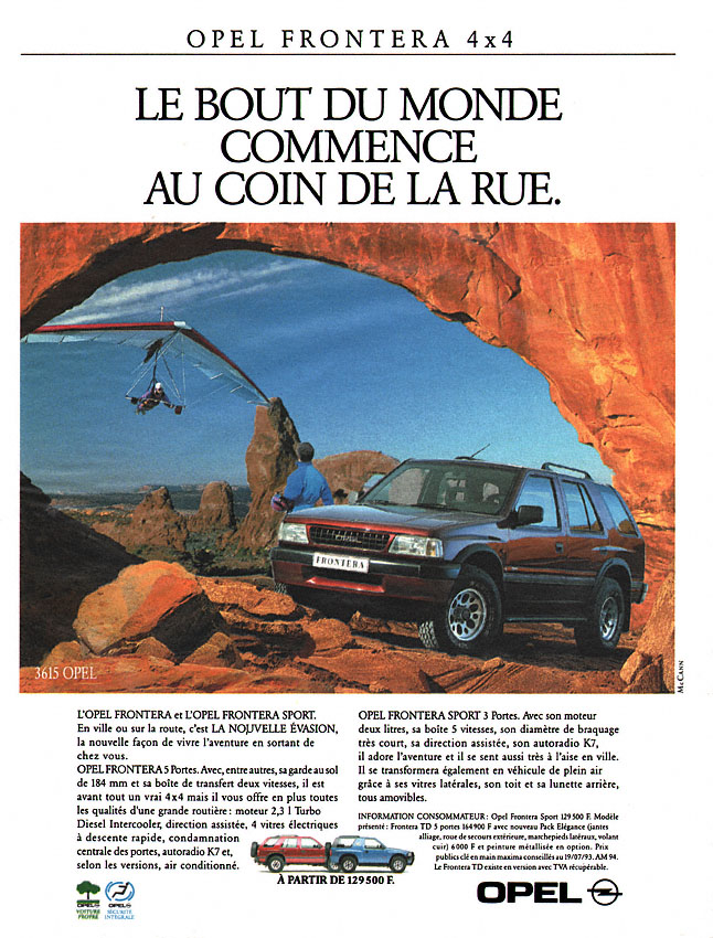 Publicité Opel 1993