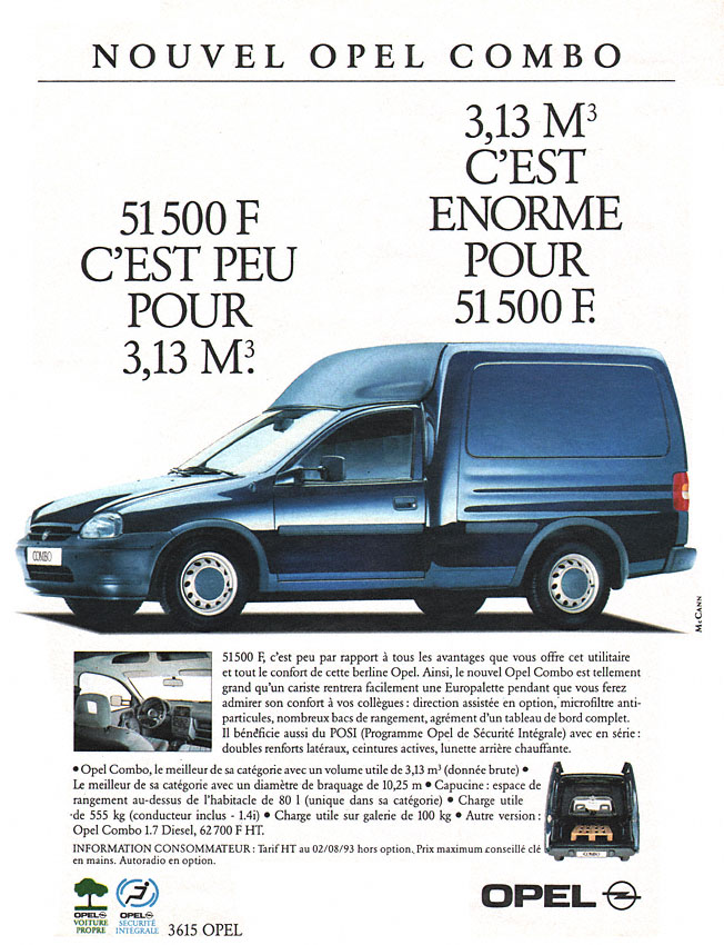 Publicité Opel 1993