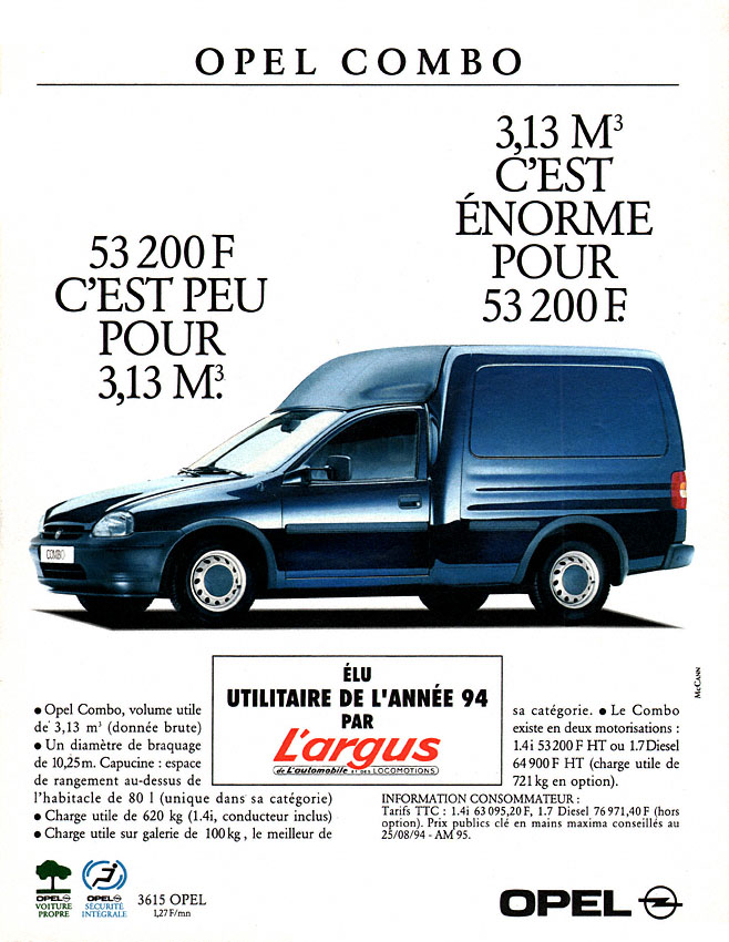 Publicité Opel 1994