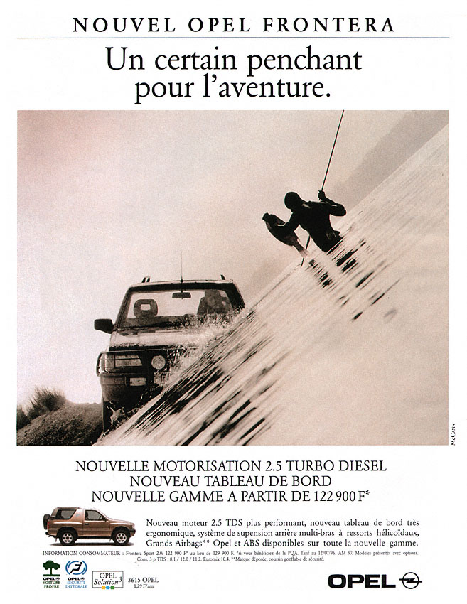 Publicité Opel 1996