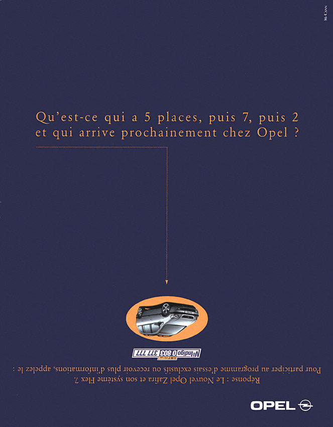 Publicité Opel 1999