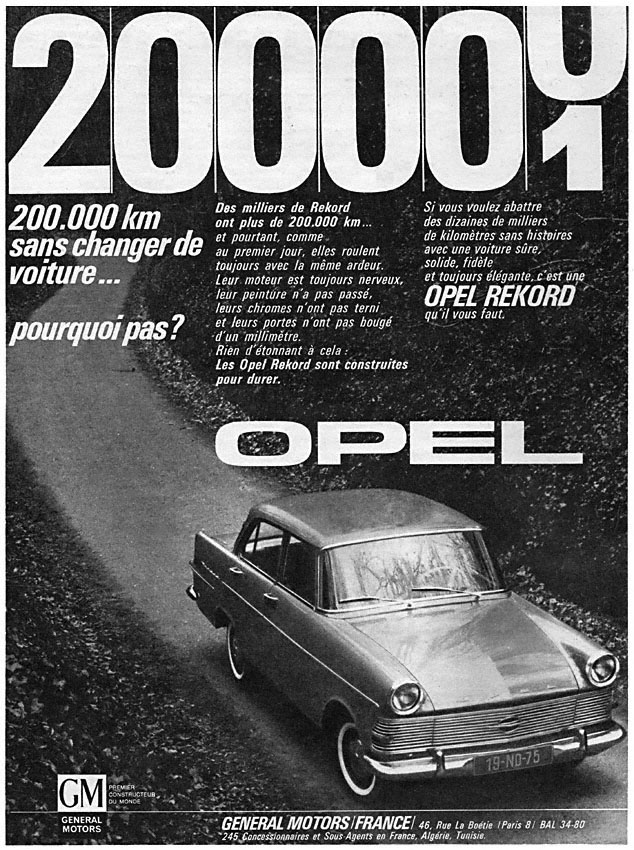 Publicité Opel 1963