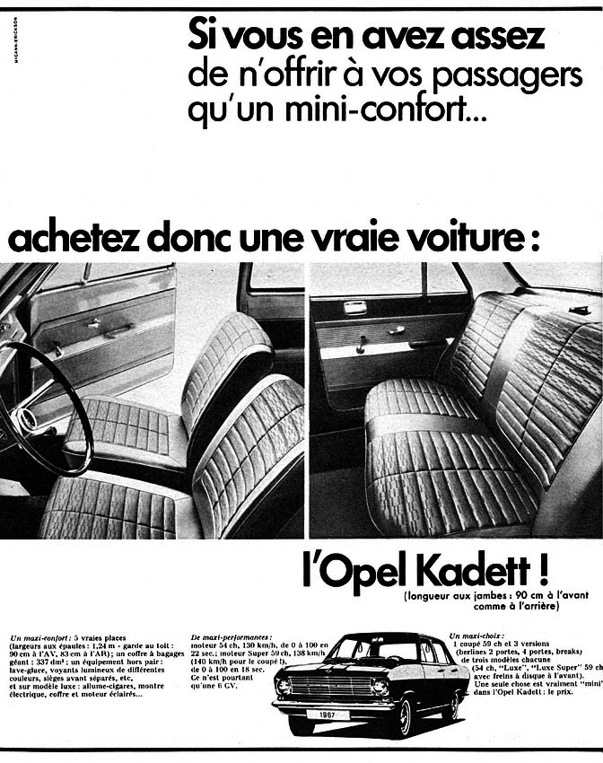 Publicité Opel 1966