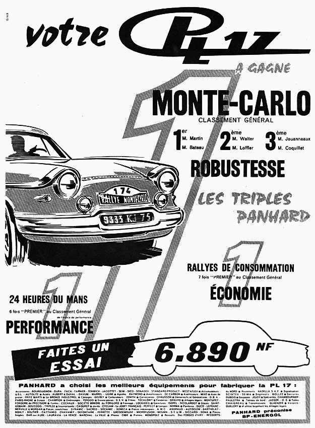 Publicité Panhard 1961