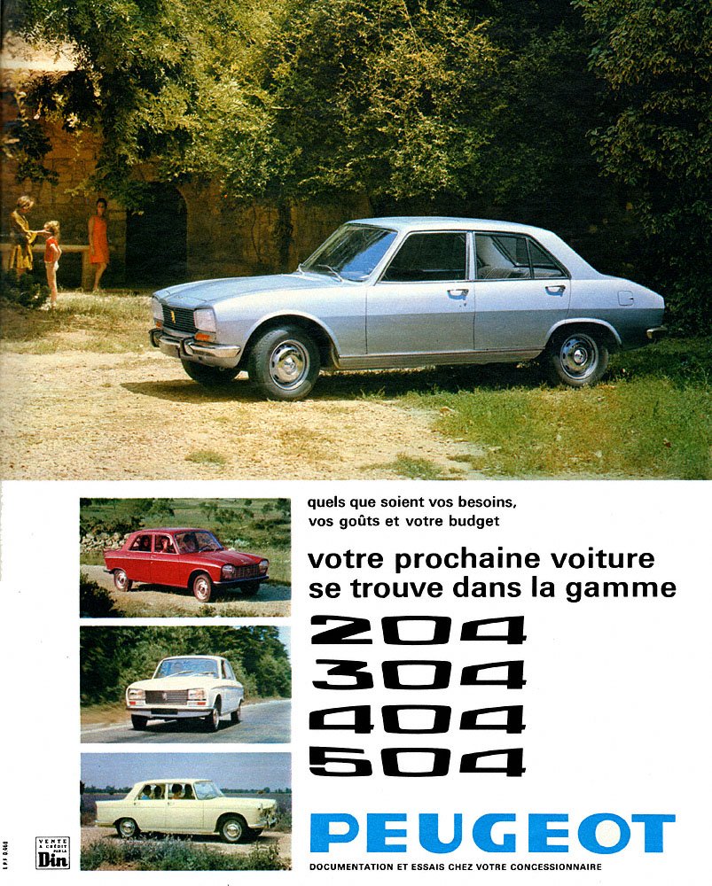 Publicit� Peugeot 1969