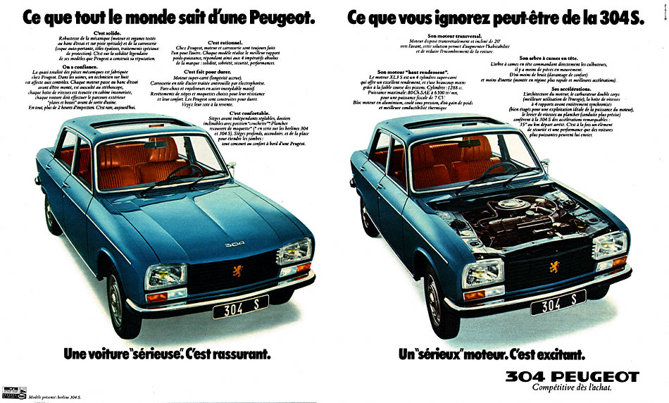 Publicité Peugeot 1975