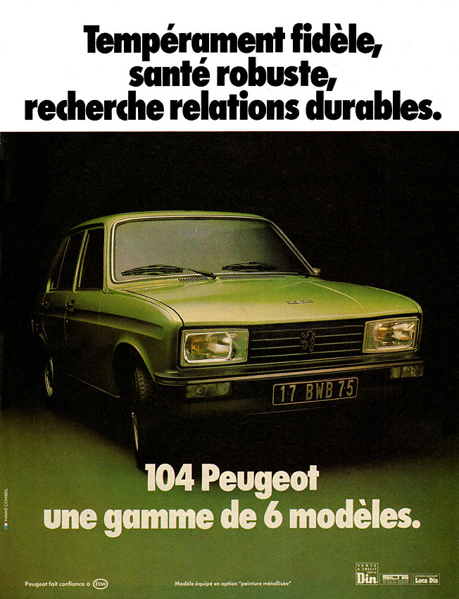 Publicité Peugeot 1978