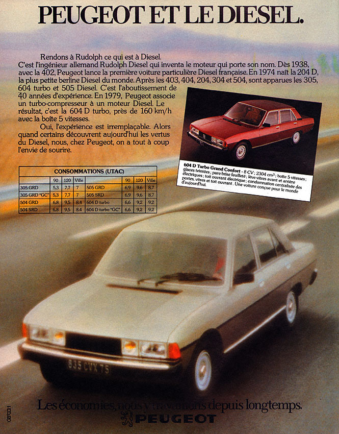 Publicité Peugeot 1980