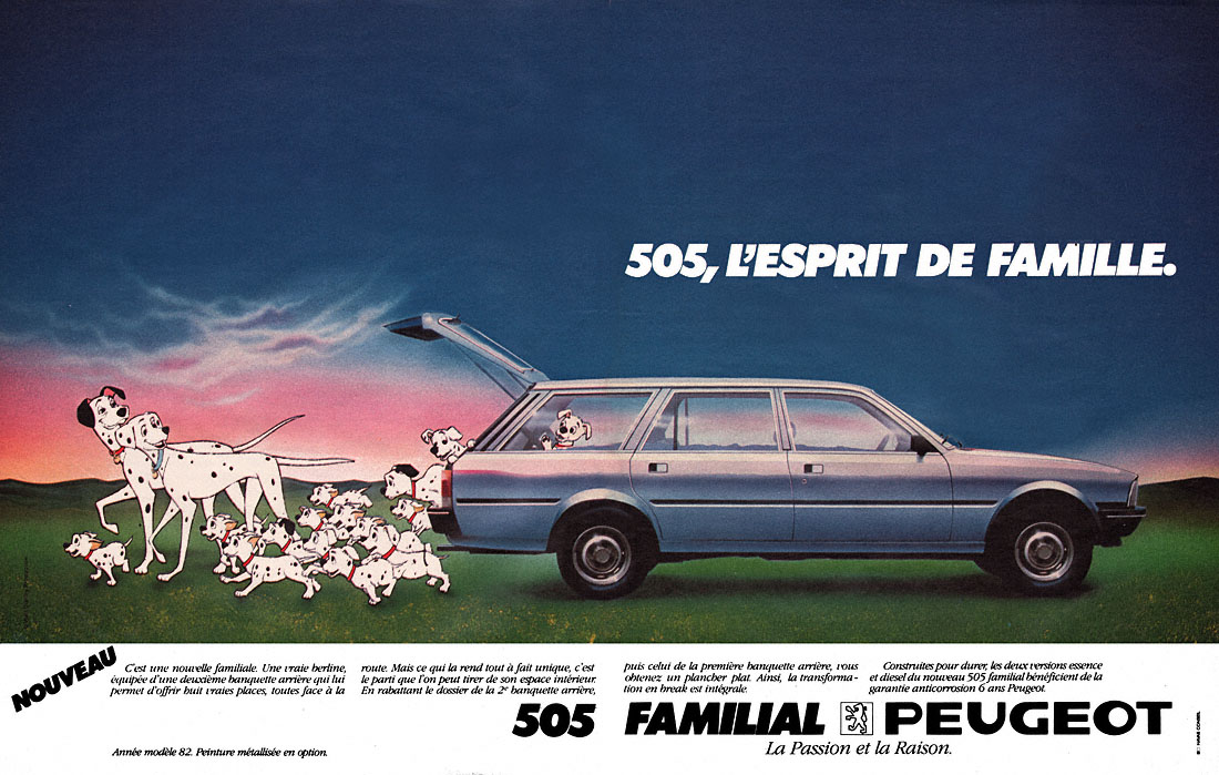 Publicité Peugeot 1982