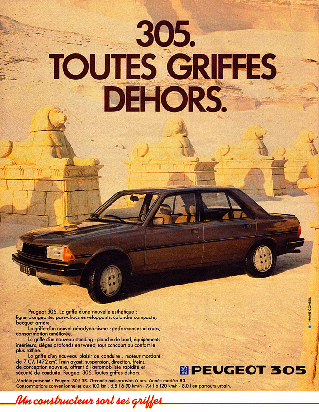 Publicité Peugeot 1983