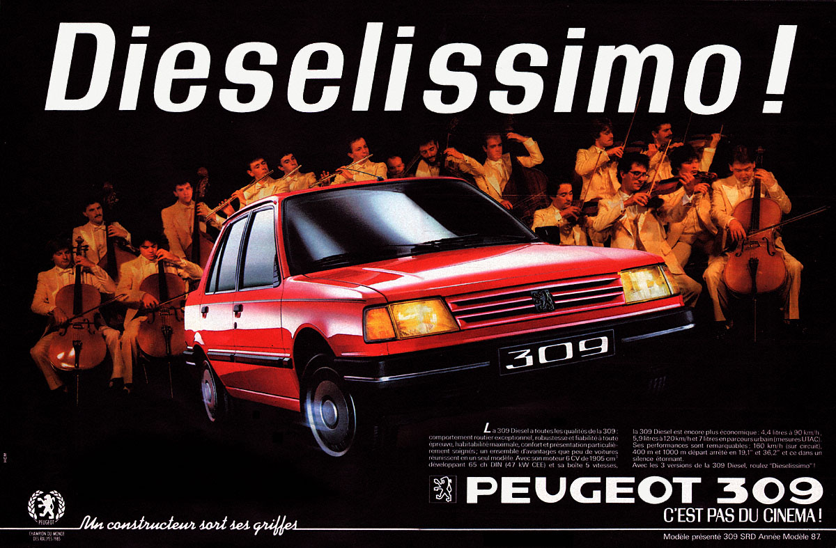 Publicité Peugeot 1986
