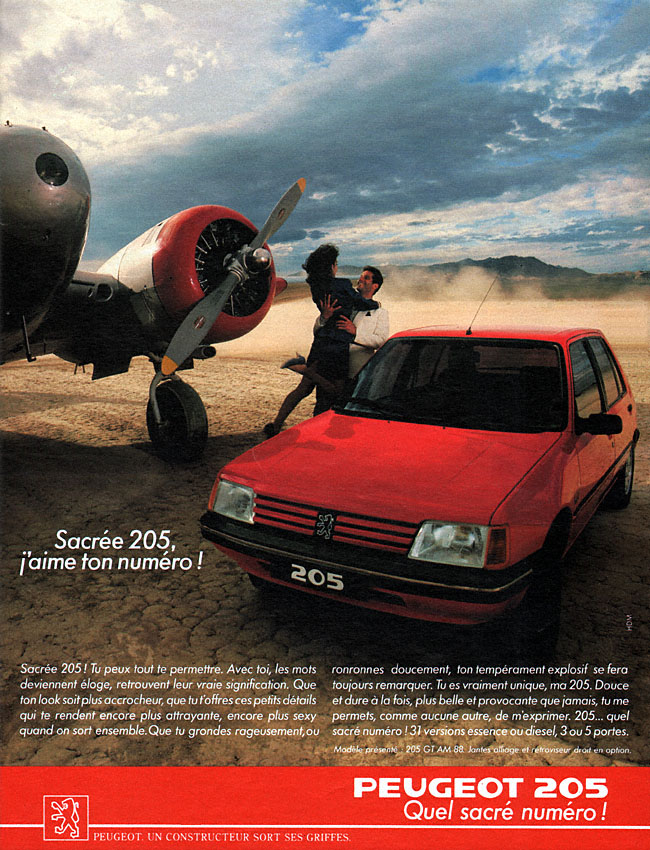 Publicité Peugeot 1988