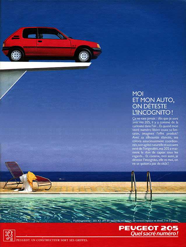 Publicité Peugeot 1988