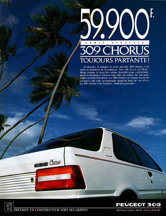 Publicité Peugeot 1989