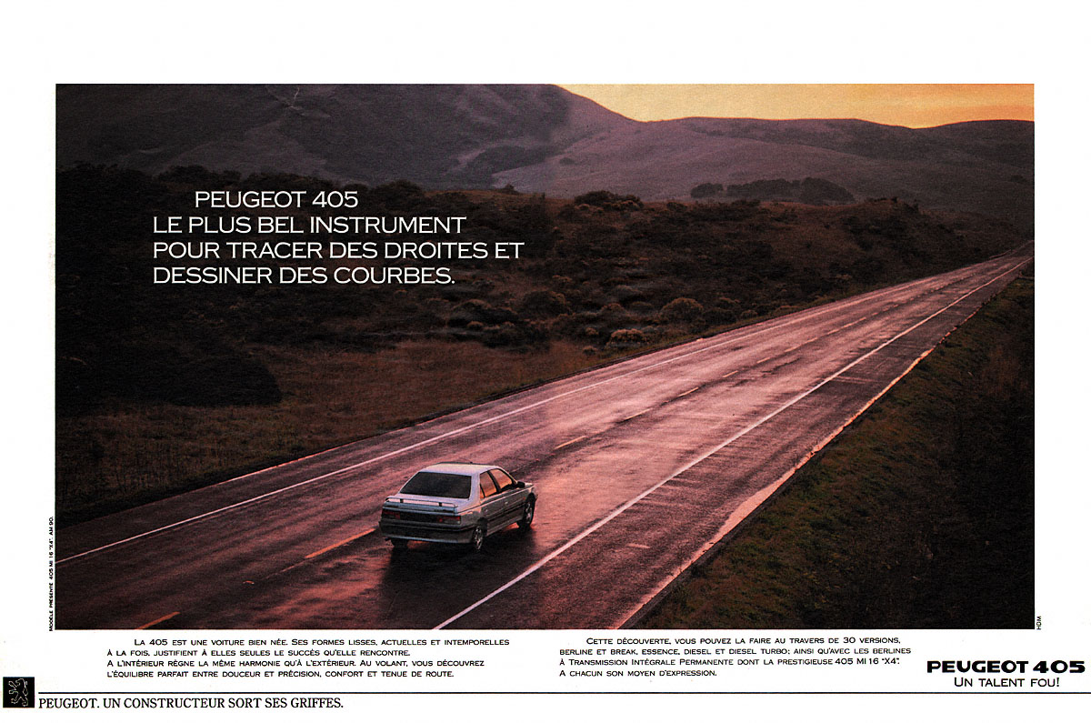 Publicité Peugeot 1990