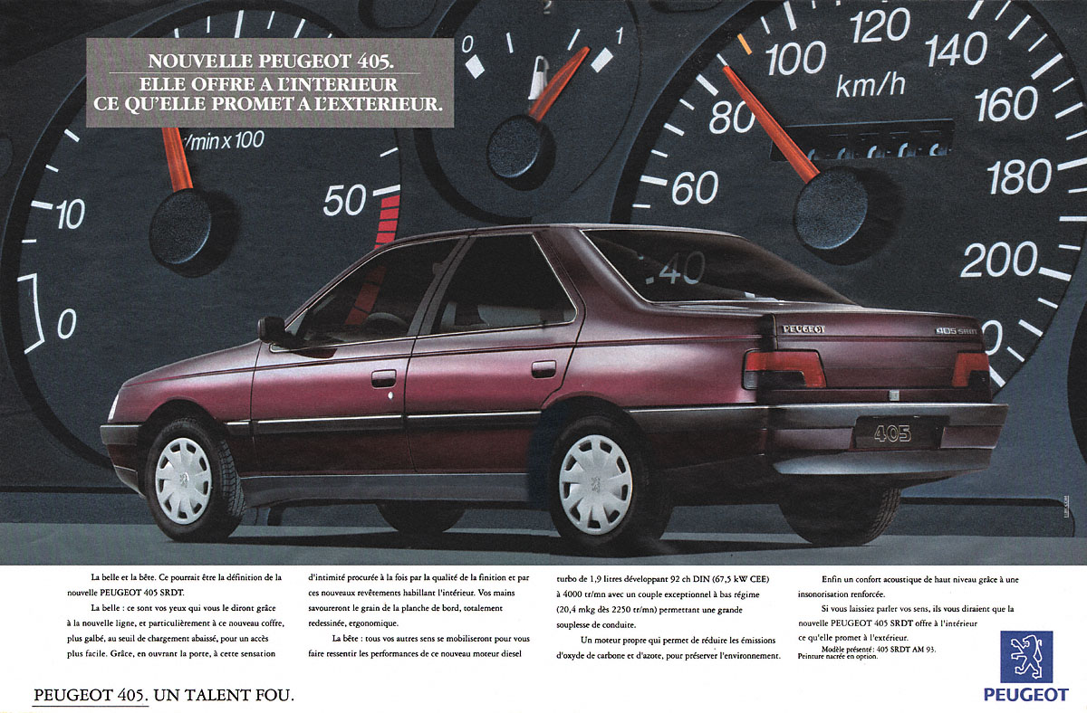 Publicité Peugeot 1993
