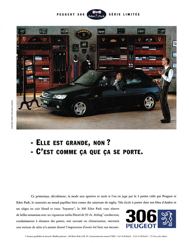 Publicité Peugeot 1995
