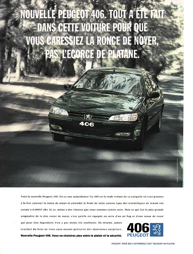 Publicité Peugeot 1995