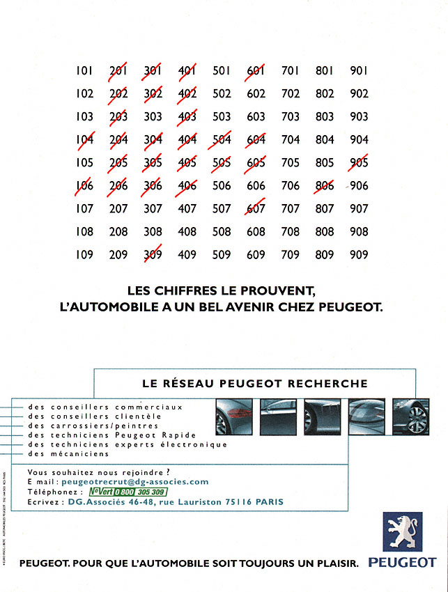 Publicité Peugeot 2000