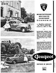 Publicit Peugeot 1957