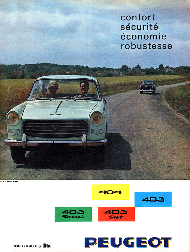 Publicité Peugeot 1961