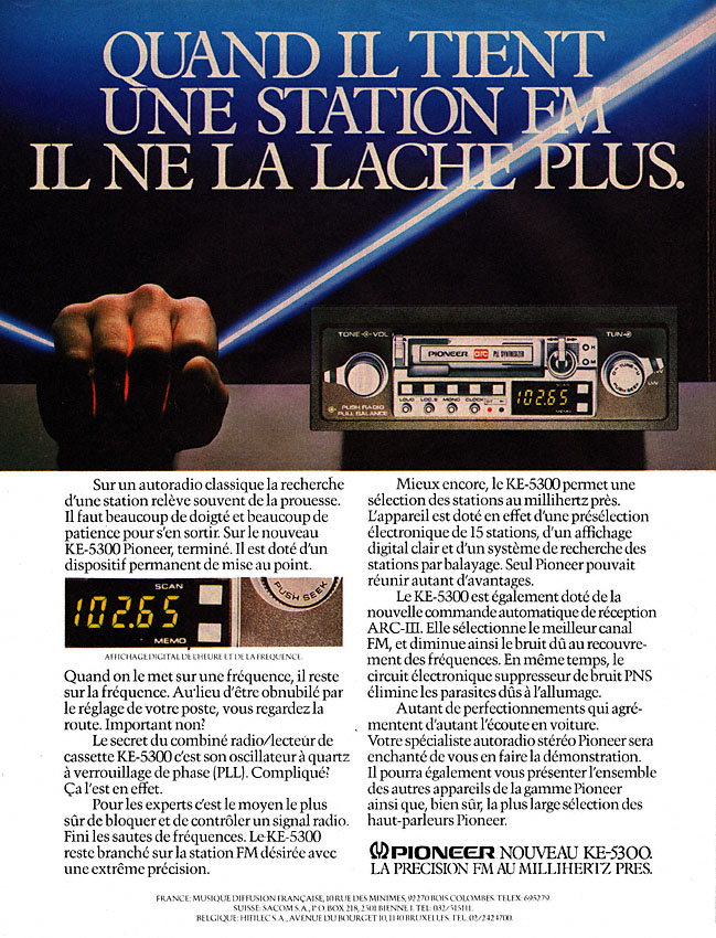 Publicité Pioneer 1980