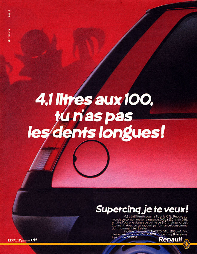Publicité Renault 1985