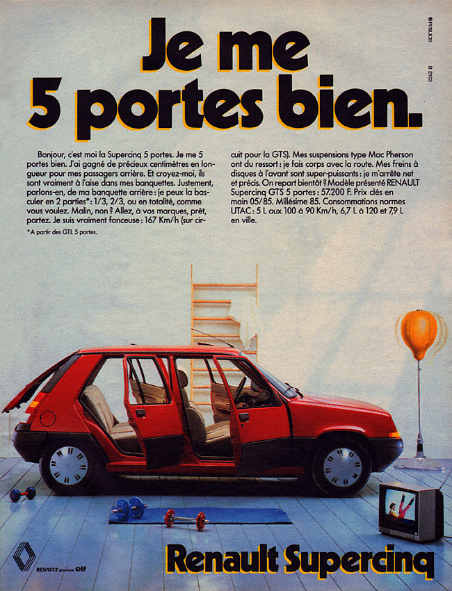 Publicité Renault 1985