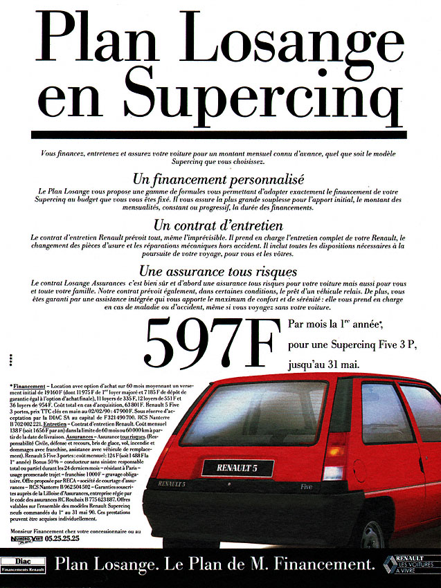 Publicité Renault 1990