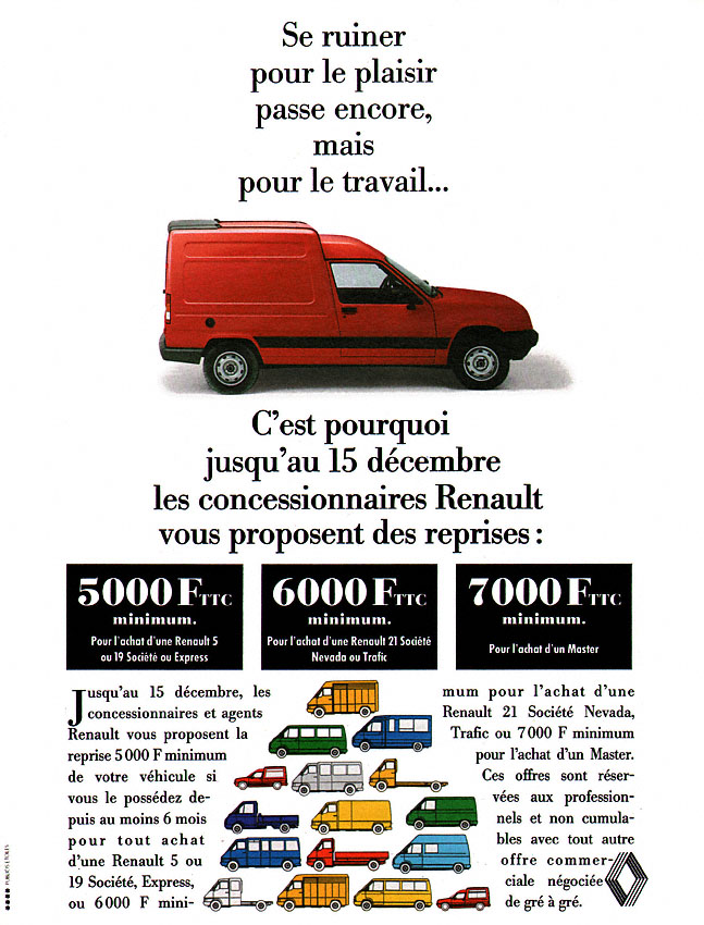 Publicité Renault 1990