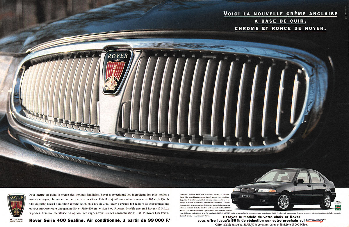 Publicité Rover 1997