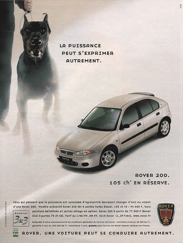 Publicité Rover 1999