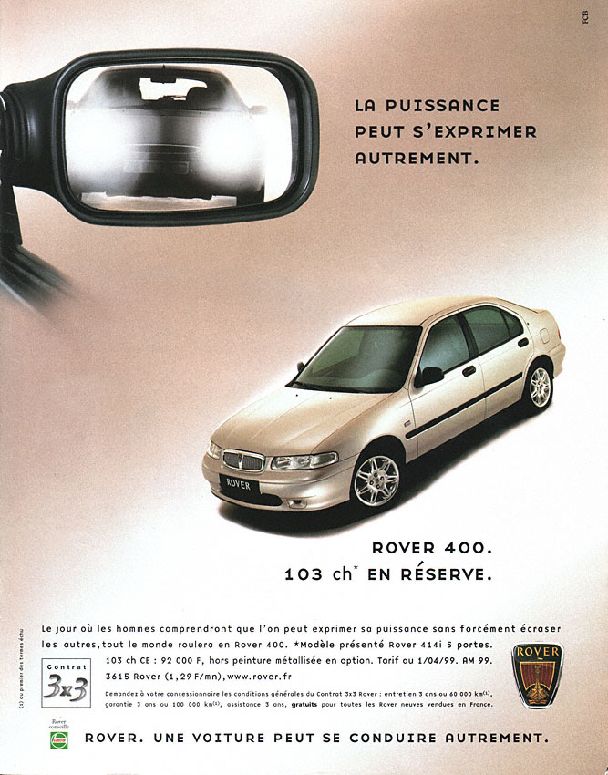 Publicité Rover 1999