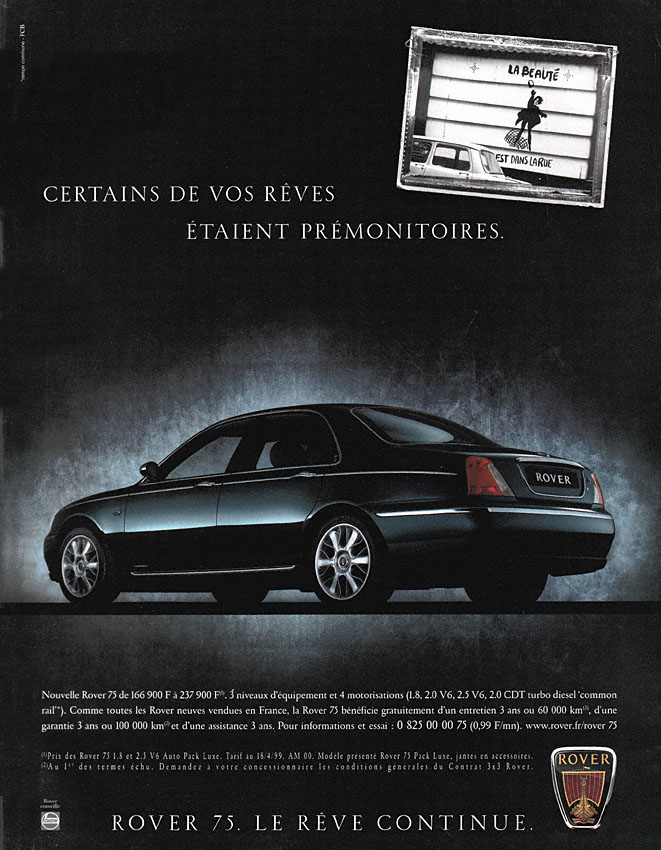 Publicité Rover 1999