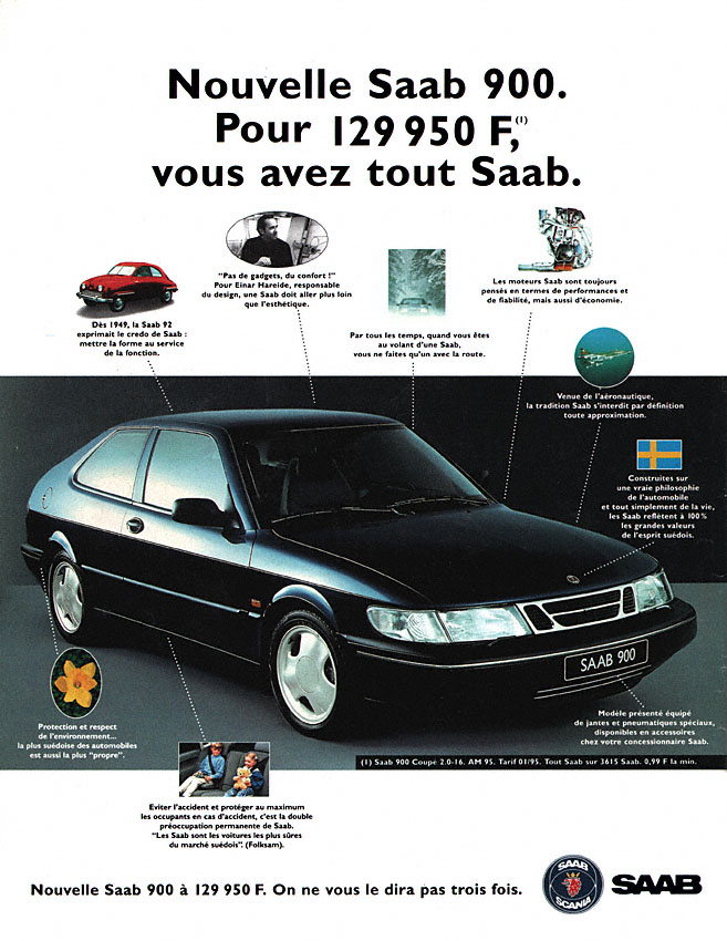 Publicité Saab 1995