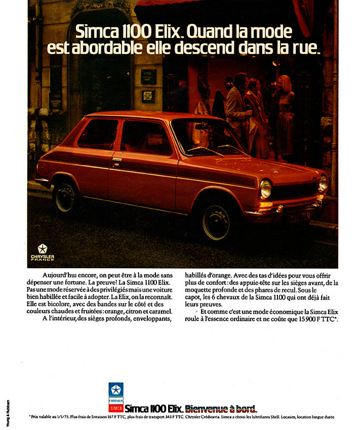 Publicité Simca 1975