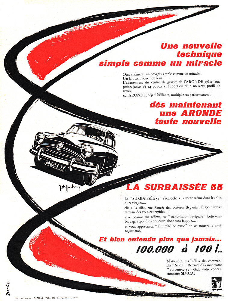 Publicité Simca 1954