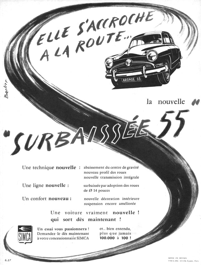 Publicité Simca 1954