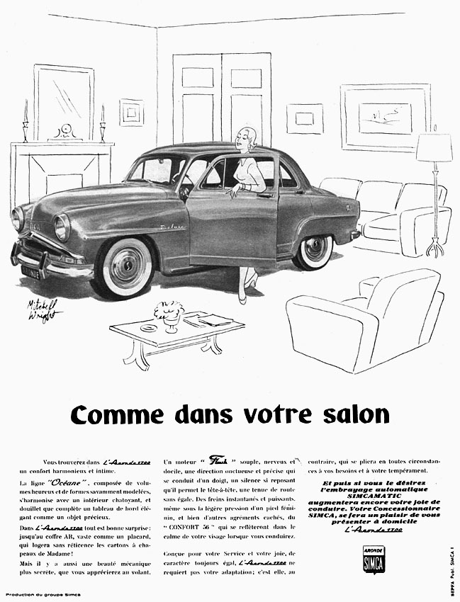 Publicité Simca 1955