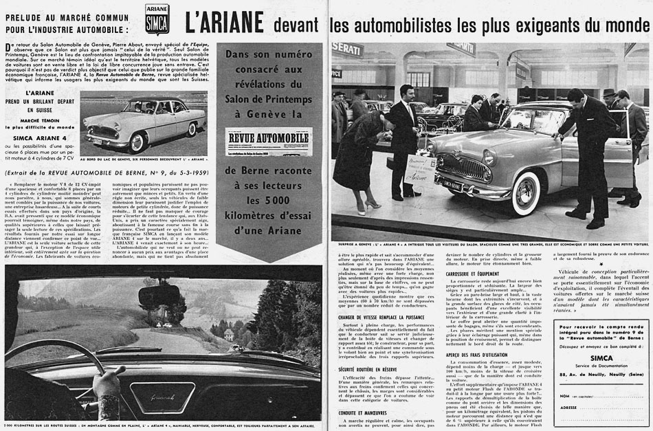 Publicité Simca 1959