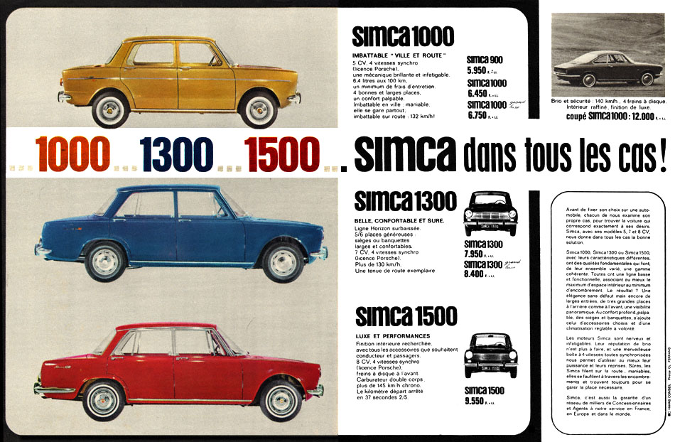 Publicité Simca 1964