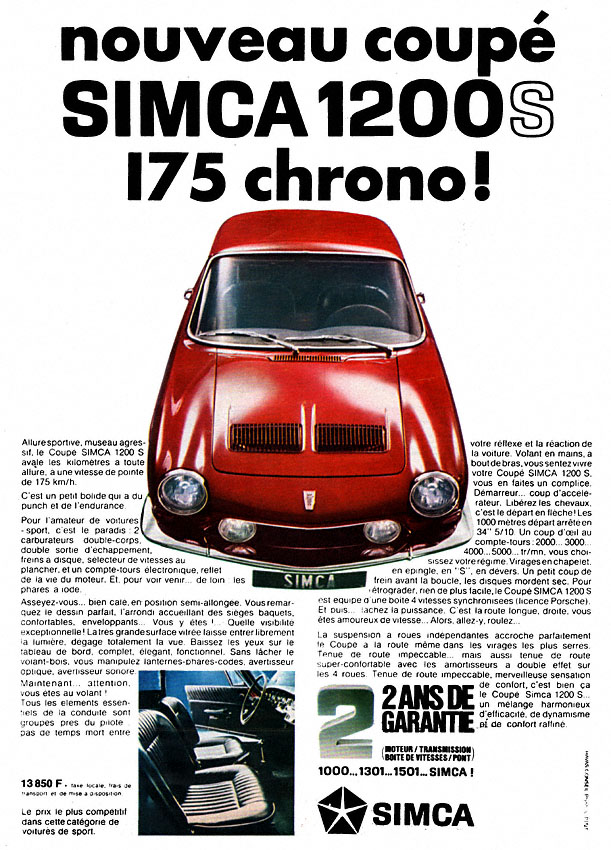 Publicité Simca 1967