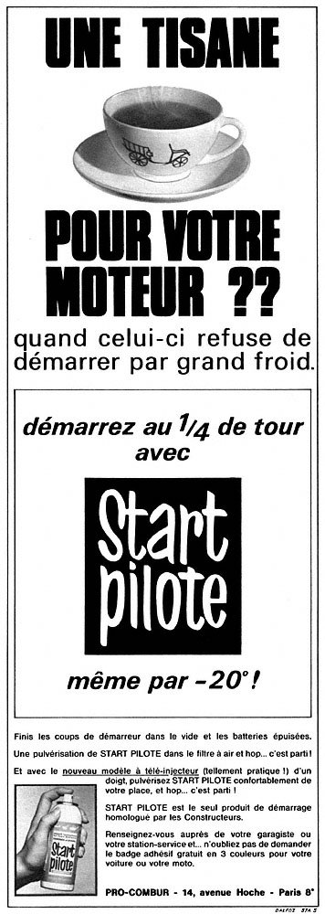 Publicit� Start Pilote 1970