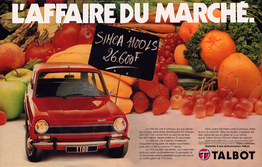 Publicité Talbot 1980