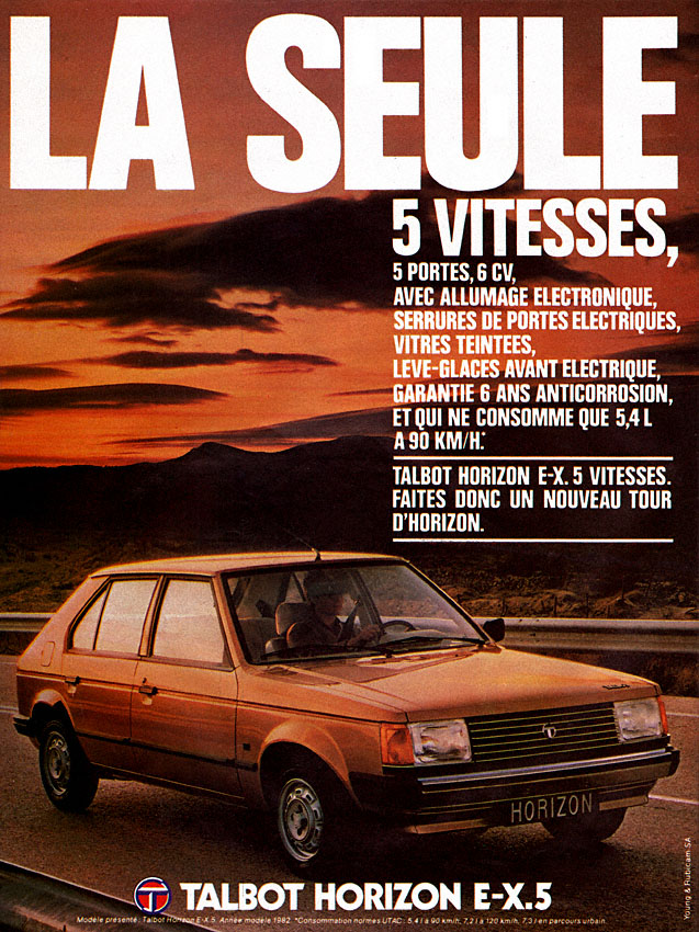 Publicité Talbot 1982