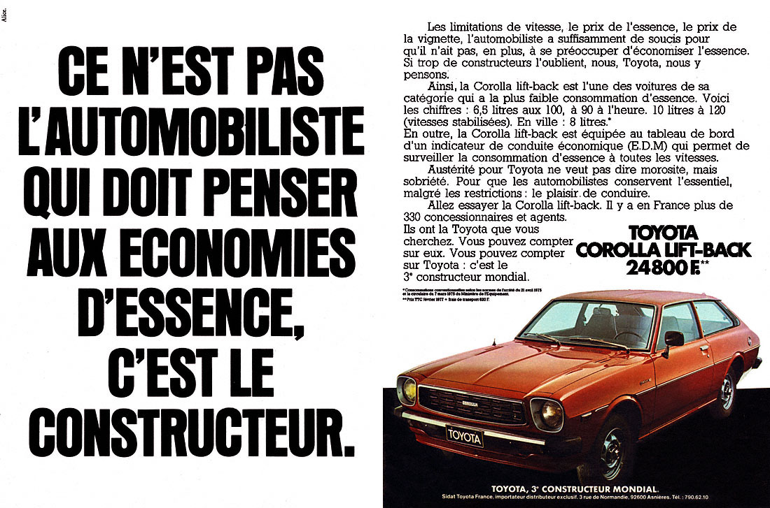 Publicité Toyota 1977