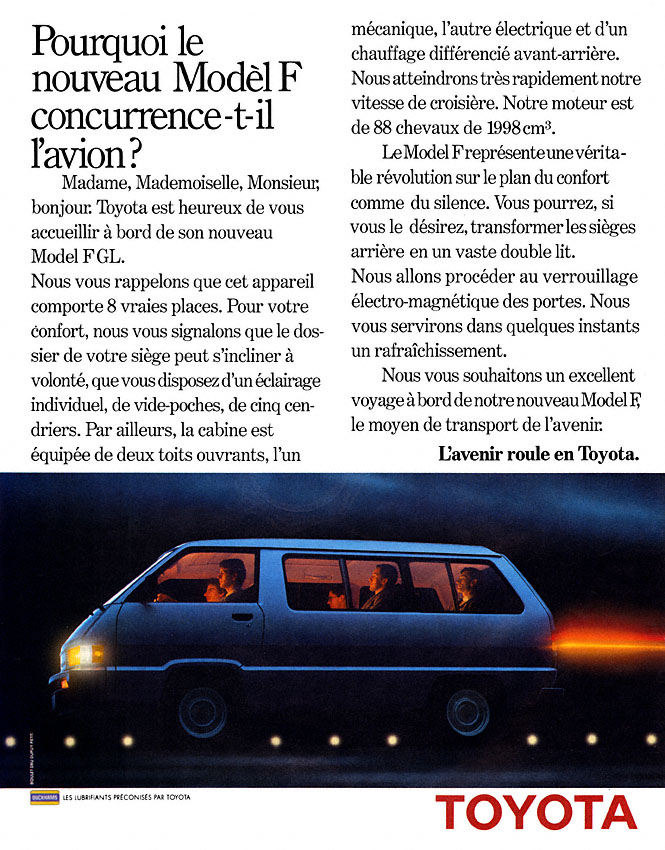 Publicité Toyota 1985