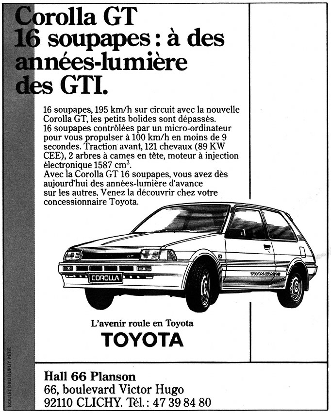 Publicité Toyota 1986