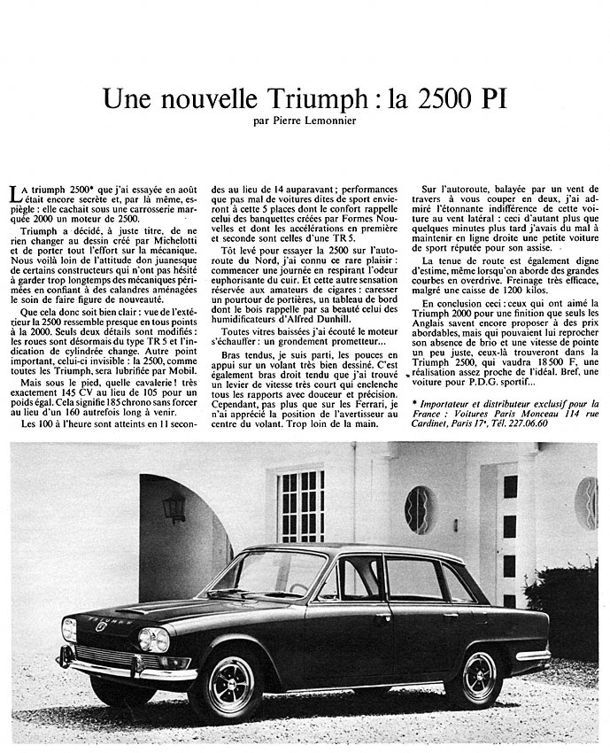 Publicité Triumph 1968