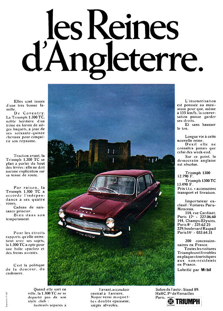 Publicit� Triumph 1969